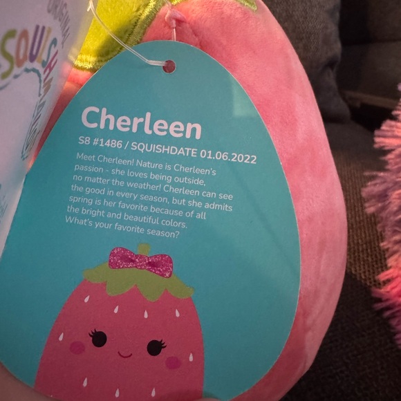 Squishmallows Strawberry Cherleen 8" NWT - Picture 5 of 5